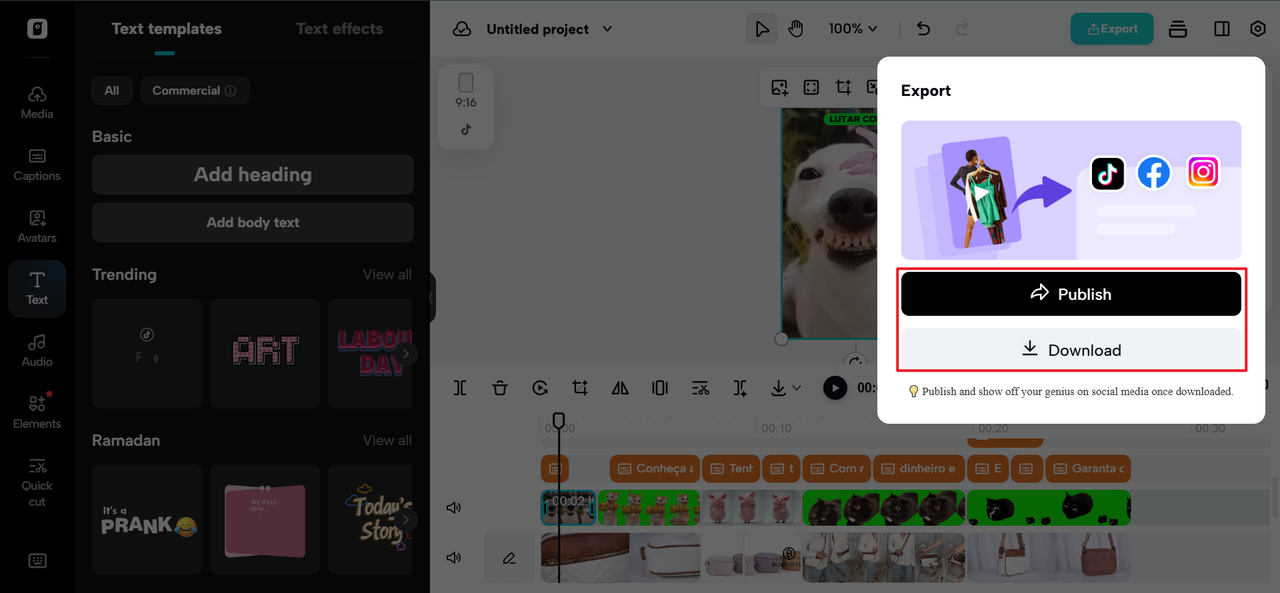 Step 3 Fine-tune and download your video