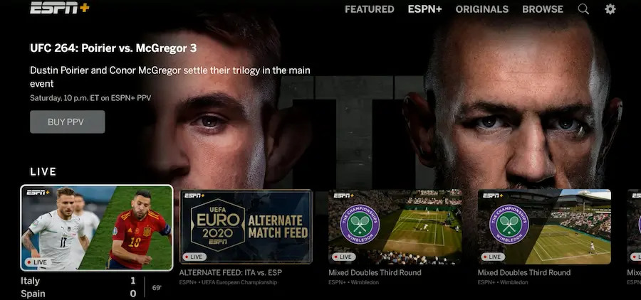 Which types of content can you watch on ESPN Plus?